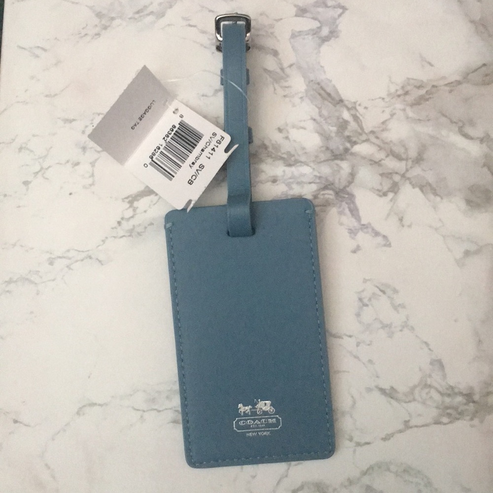NWT Authentic Coach Leather Luggage Tag